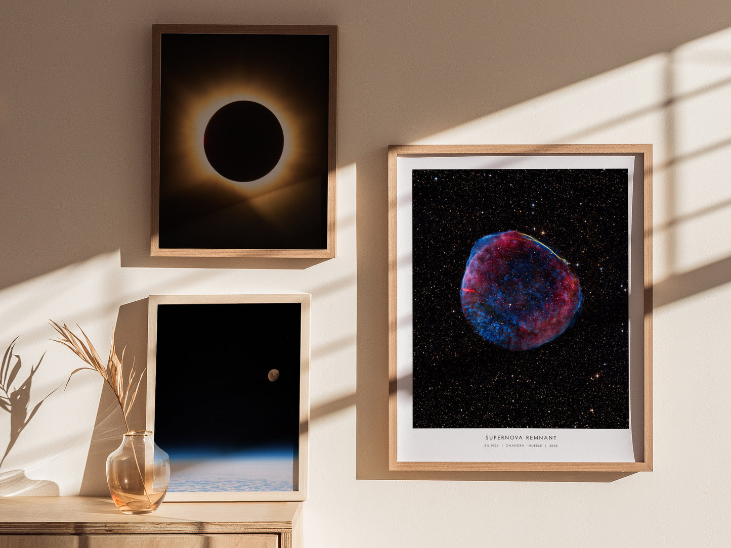 Supernova Remnant Poster | NASA SN 1006 Space Photography Wall Art — styled in a modern interior