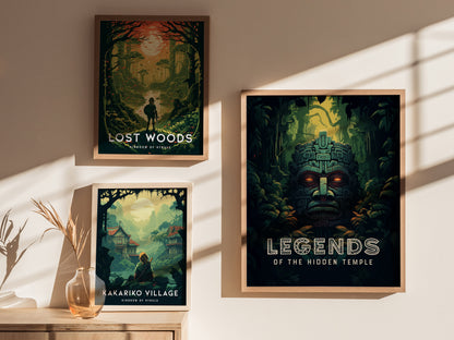 Legends of the Hidden Temple Poster | 90s Nickelodeon Inspired Wall Art