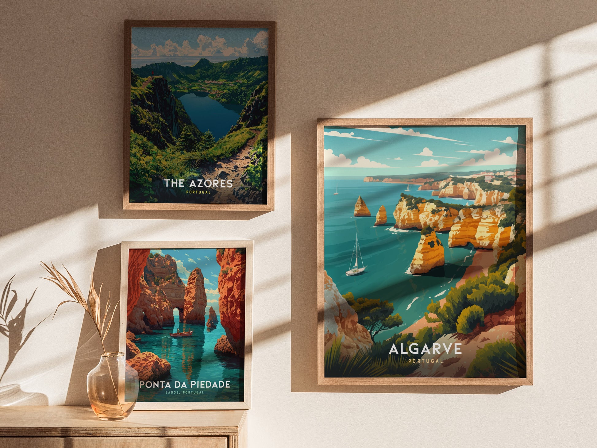 Algarve Travel Poster | Portugal Coastal Wall Art