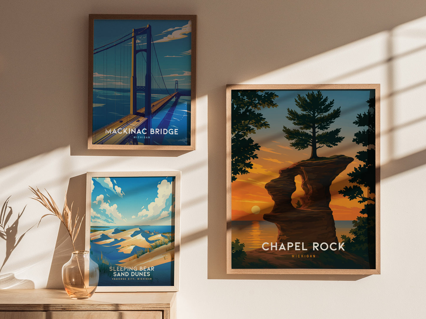 Chapel Rock Michigan Poster | Pictured Rocks Lake Superior Wall Art | Framed or Unframed