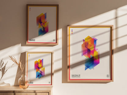 Cubic Prisms / 02 | Modern Abstract Poster | Geometric Wall Art | Framed or Unframed