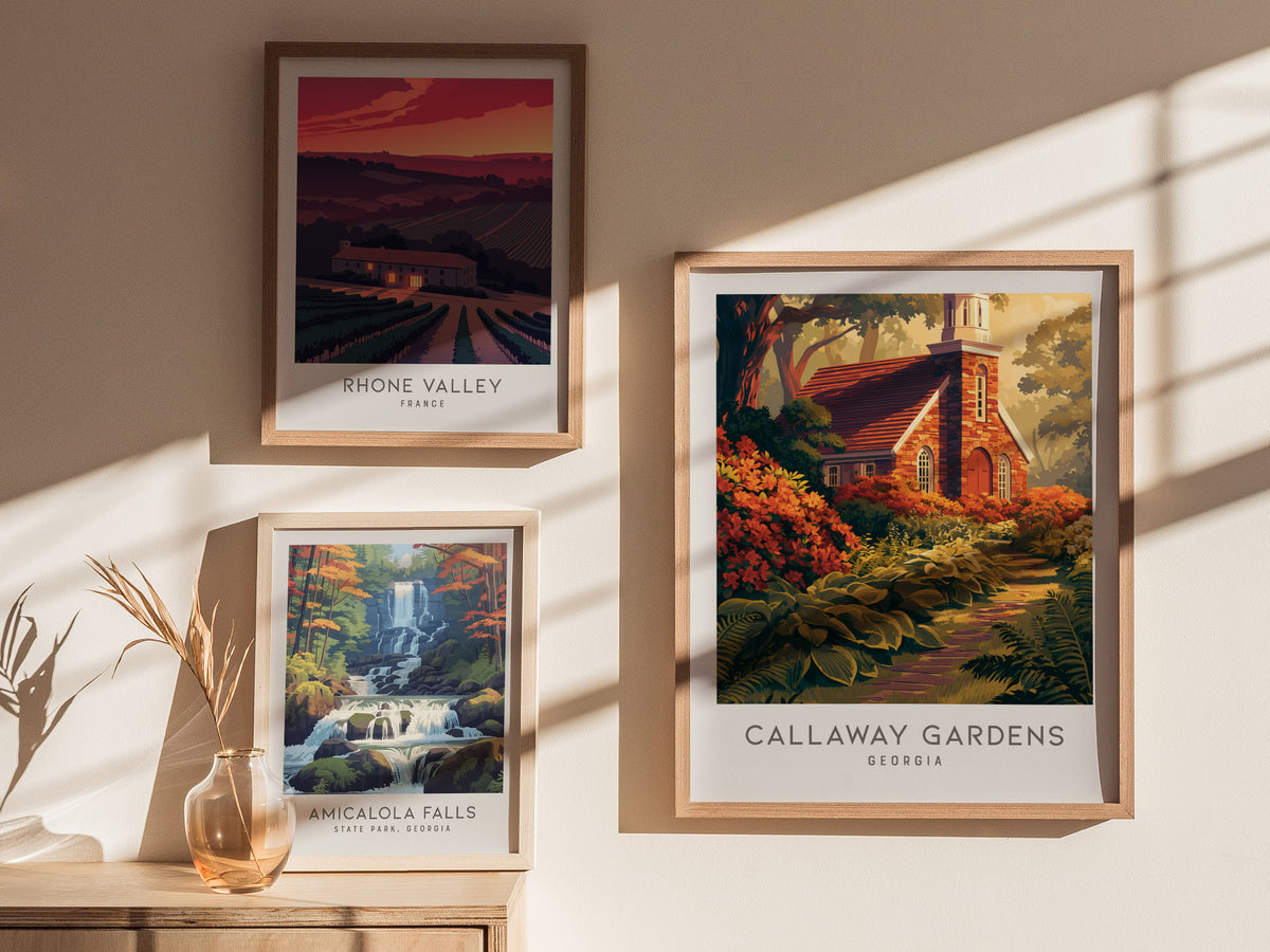 Callaway Gardens Matte Border Poster | Georgia Destination Print Travel Wall Art — styled in a modern interior