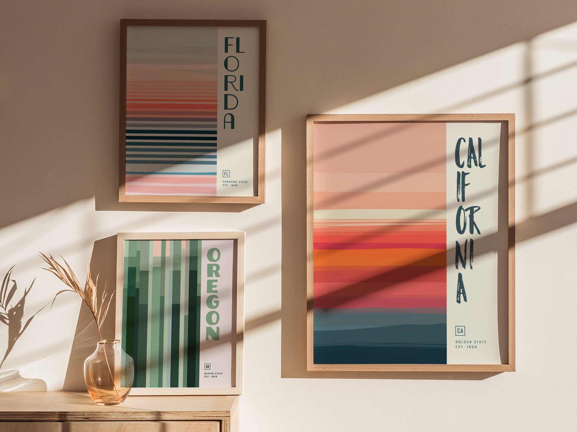 California Minimalist Design Poster | CA Abstract Wall Art