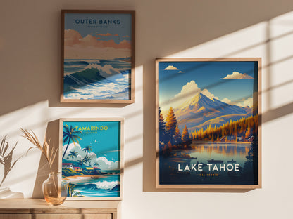 Lake Tahoe Poster | Sierra Nevada Alpine Lake Wall Art