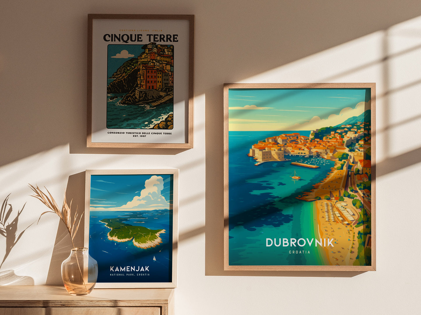 Dubrovnik Croatia Poster | Coastal Old Town Wall Art | Framed or Unframed