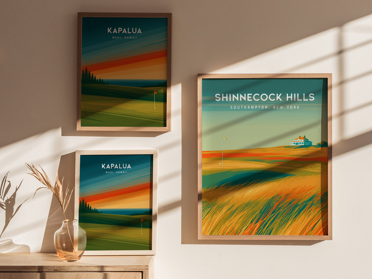 Shinnecock Hills, Southampton, New York Poster | Legendary Links Golf Course Print Wall Art — styled in a modern interior