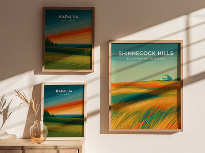 Shinnecock Hills, Southampton, New York Poster | Legendary Links Golf Course Print Wall Art — styled in a modern interior