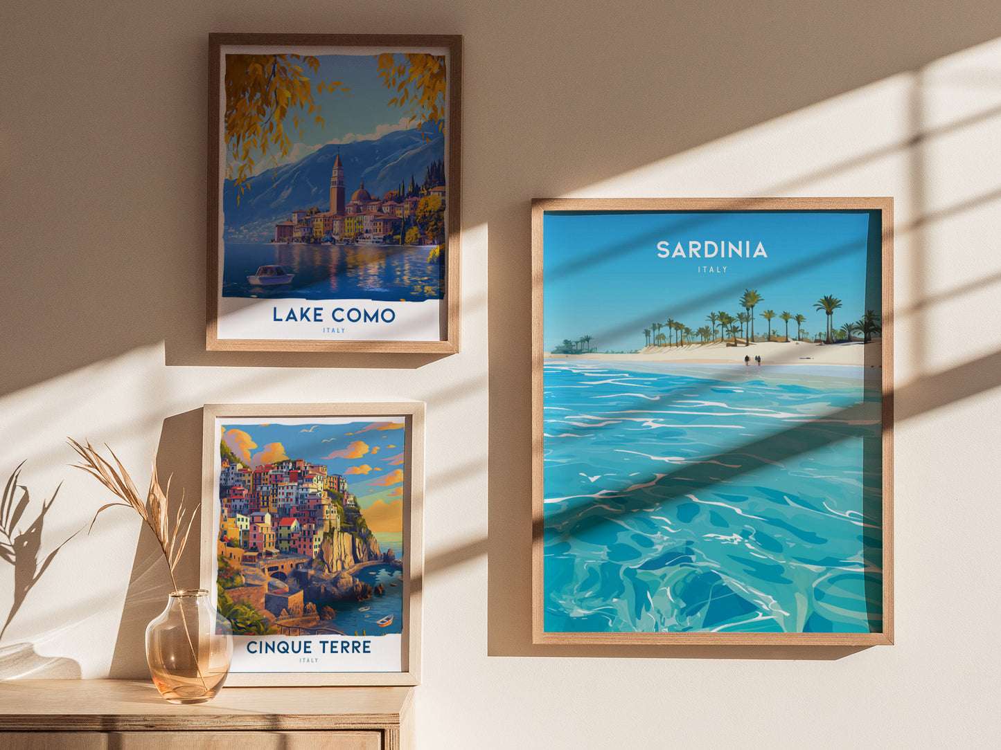 Sardinia Italy Poster | Mediterranean Beach Art | Costa Smeralda Decor