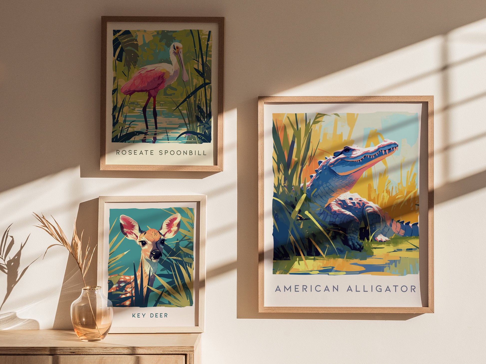 American Alligator Poster | Florida Wildlife Modern Art | Lake House Decor | Framed or Unframed