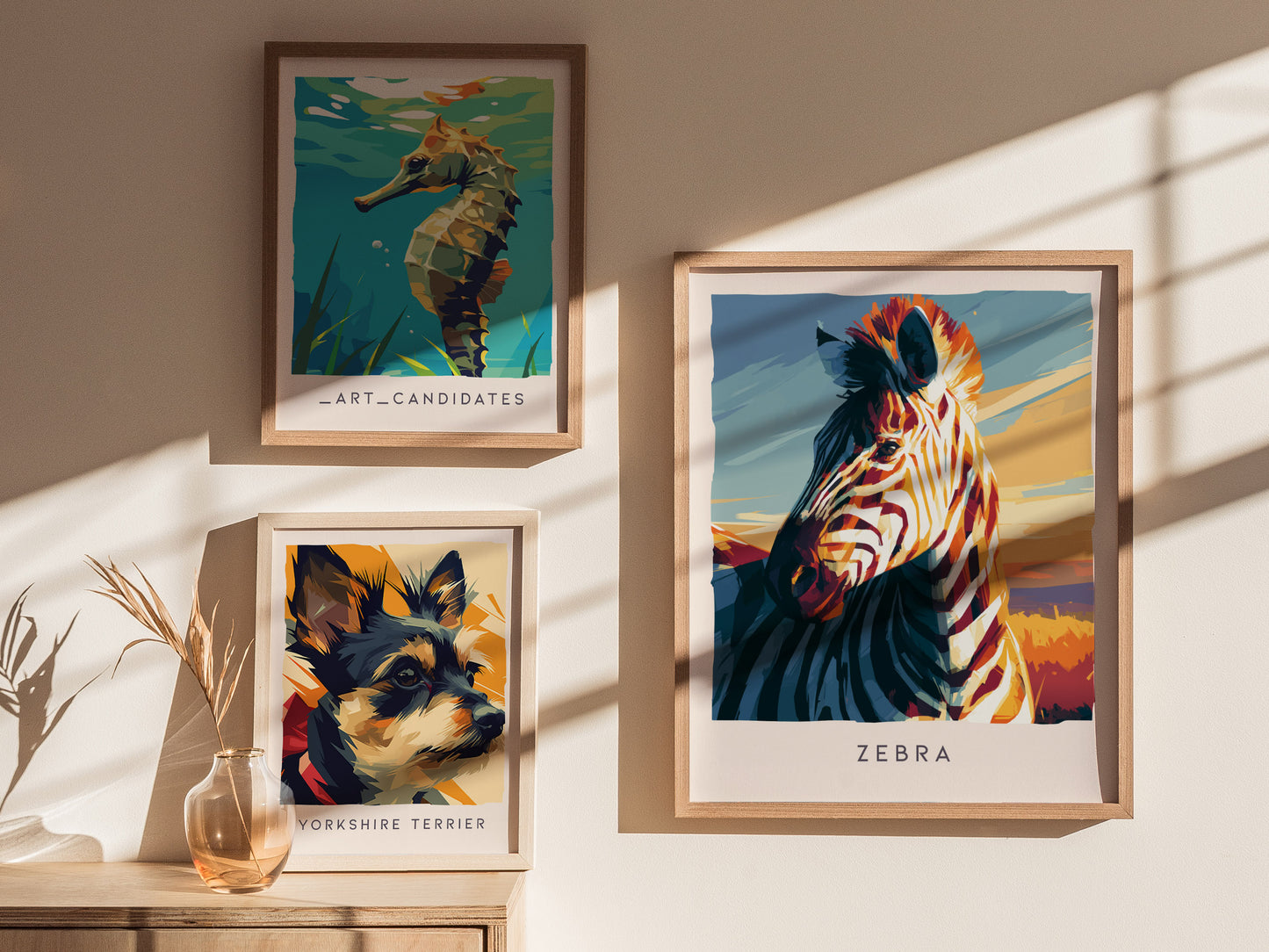 Zebra, Africa Poster | Bold Stripes on the Savanna Wall Art — styled in a modern interior