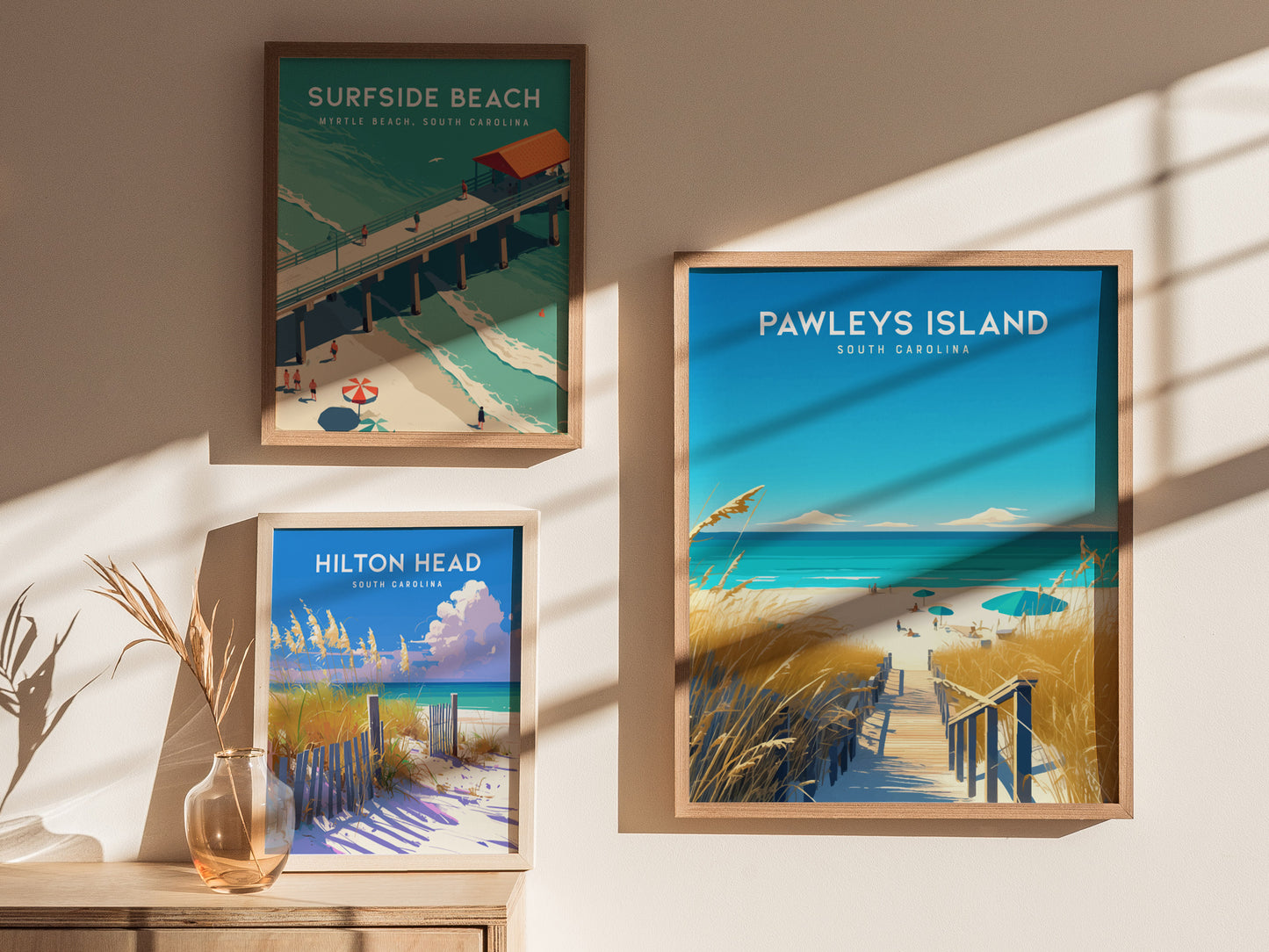 Pawleys Island South Carolina Poster | Coastal Beach Wall Art Print