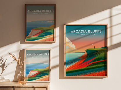 Arcadia Bluffs, Arcadia, Michigan Poster | Links Poster Golfer Gift Wall Art — styled in a modern interior