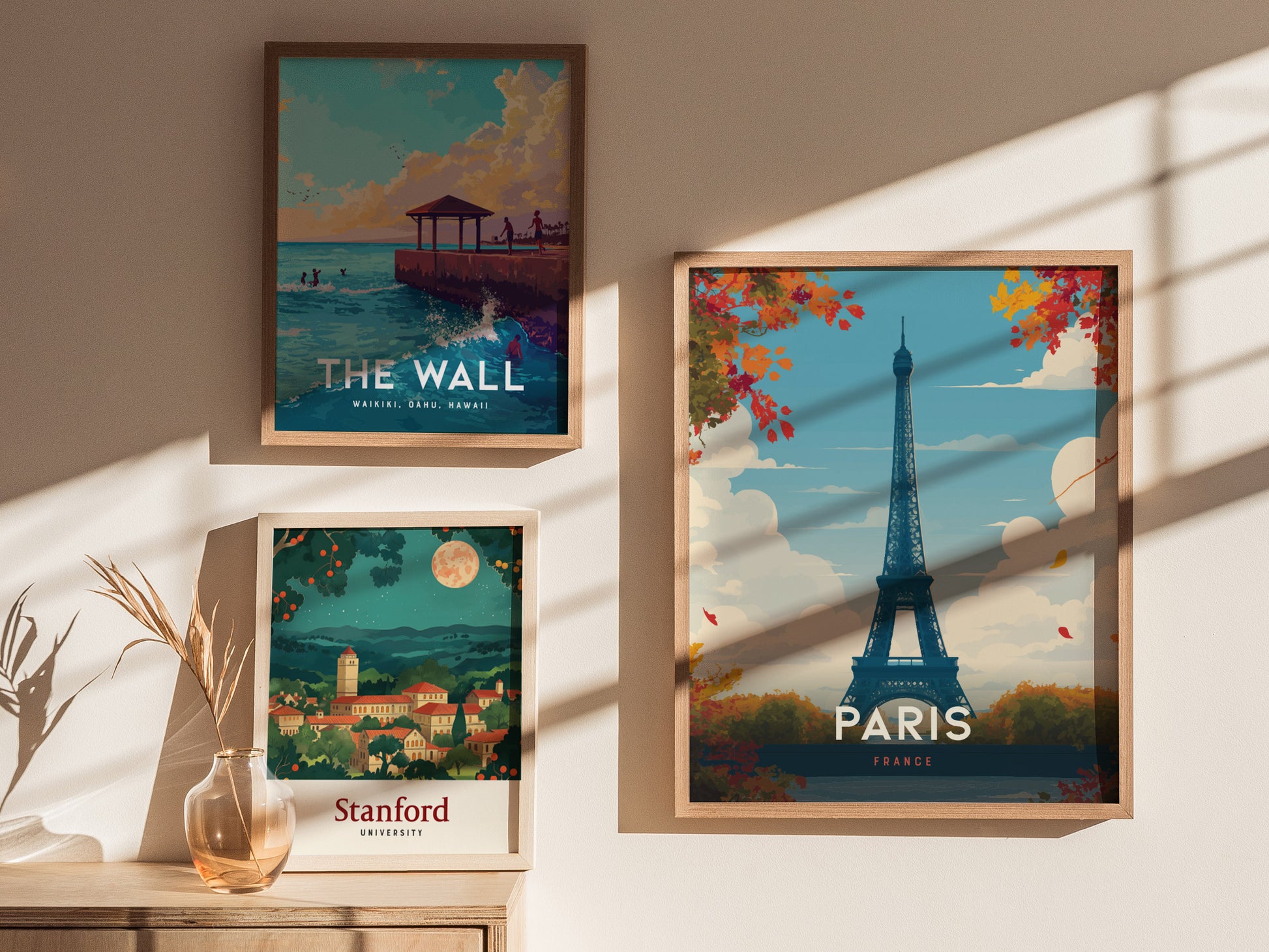 Eiffel Tower Paris Poster | France Landmark Wall Art | Framed of Unframed