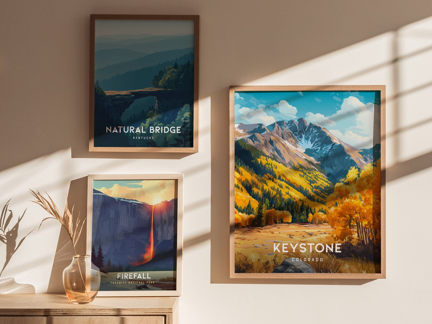 Keystone, Colorado Poster | Snow-Capped Peaks & Ski Village Wall Art — styled in a modern interior