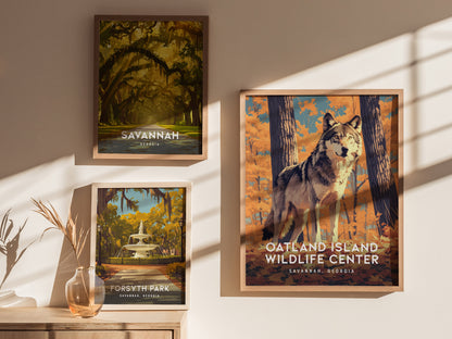 Oatland Island Wildlife Center Poster | Savannah Georgia Nature Wall Art Print