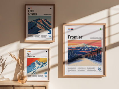 Frontier Ski Run Poster | Breckenridge Resort Colorado Wall Art | Framed or Unframed