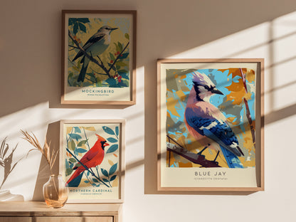 Blue Jay Audubon Print | Bird Lover Modern Wall Art | Framed or Unframed