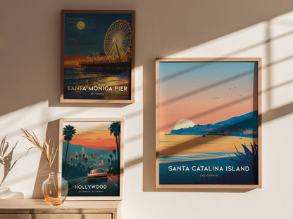 Catalina Island Poster | California Coastal Art | Santa Catalina Beach