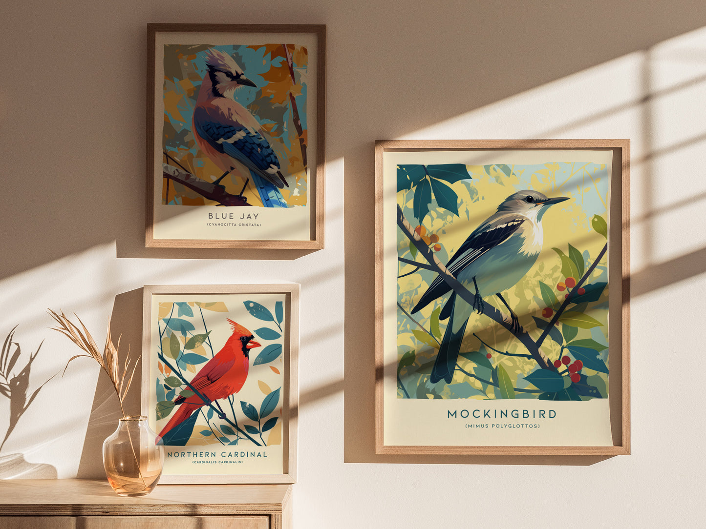 Mockingbird Poster | Vintage Cottagecore Songbird Wall Art