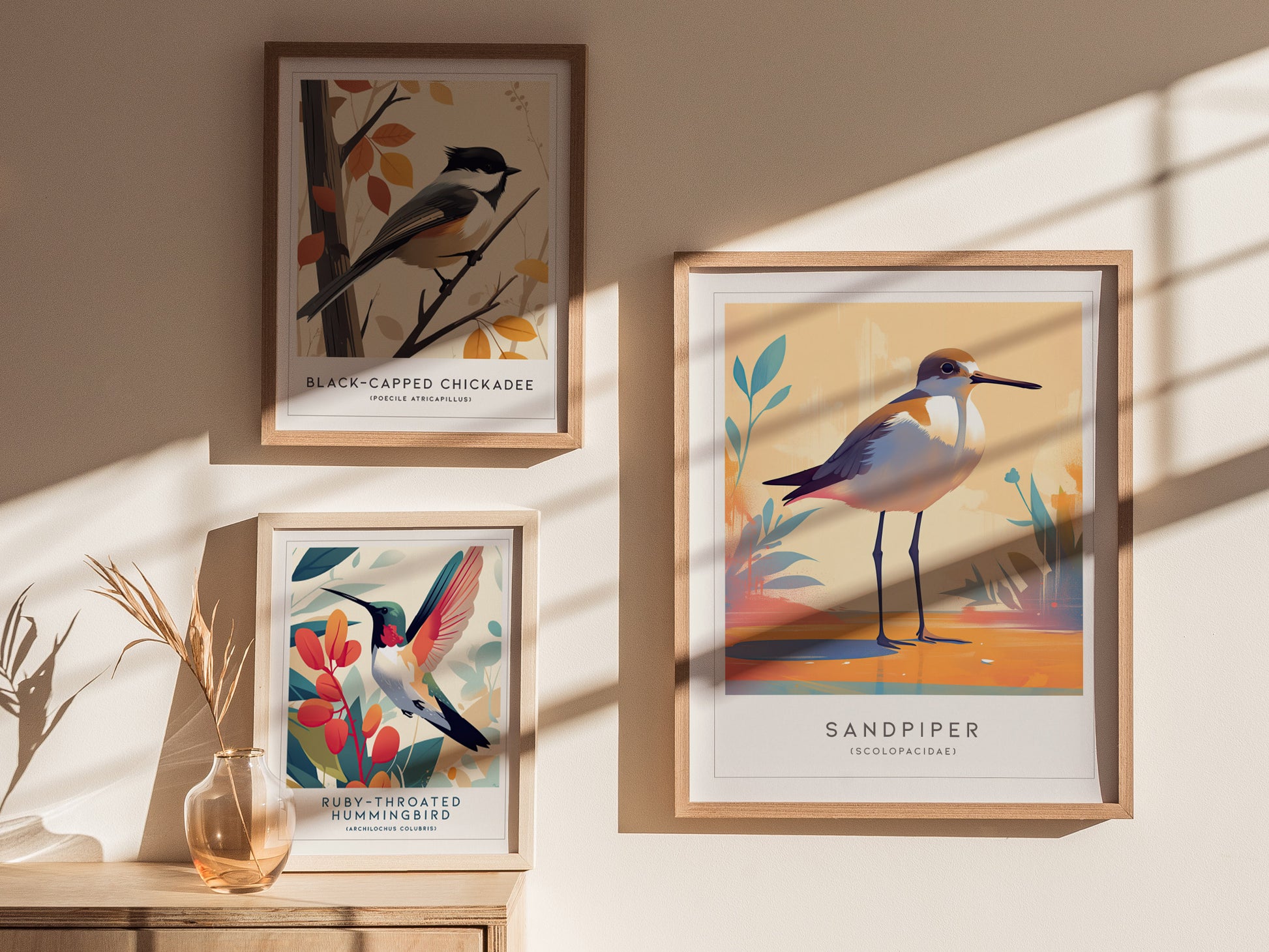 Sandpiper Poster | Beach Bird Art | Coastal Shorebird Wall Print Gift