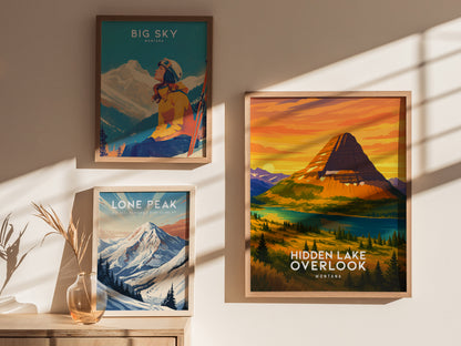 Hidden Lake Overlook Poster | Glacier National Park Montana Wall Art