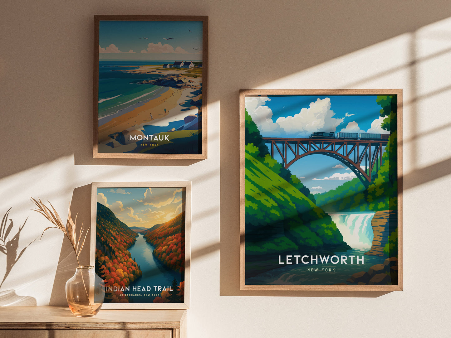 Letchworth State Park Poster | New York Travel Print Wall Art | Framed or Unframed