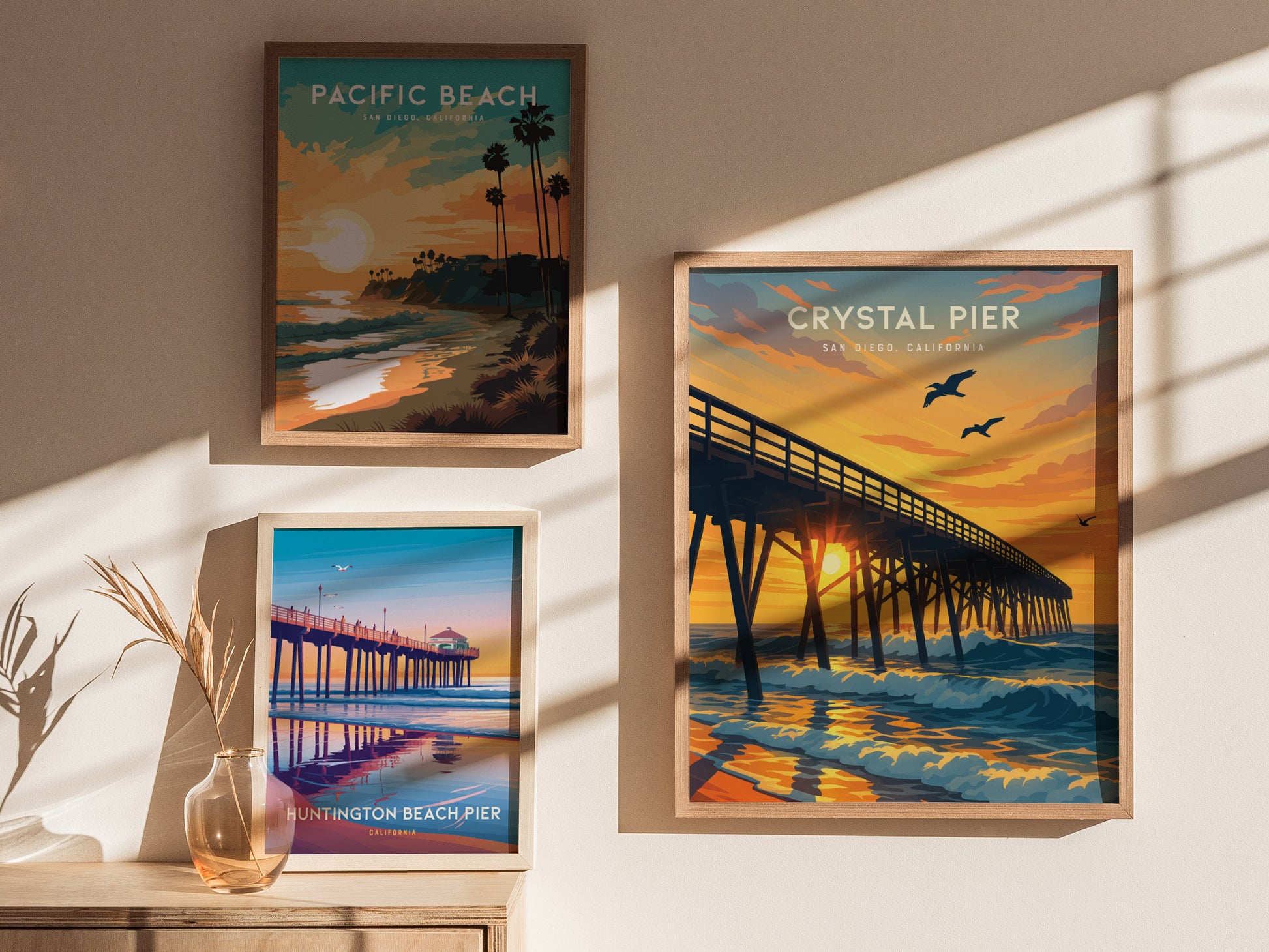 Crystal Pier San Diego Poster | Pacific Beach Coastal Wall Art