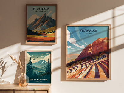 Red Rocks Amphitheatre Poster | Modern Colorado Concert Wall Art