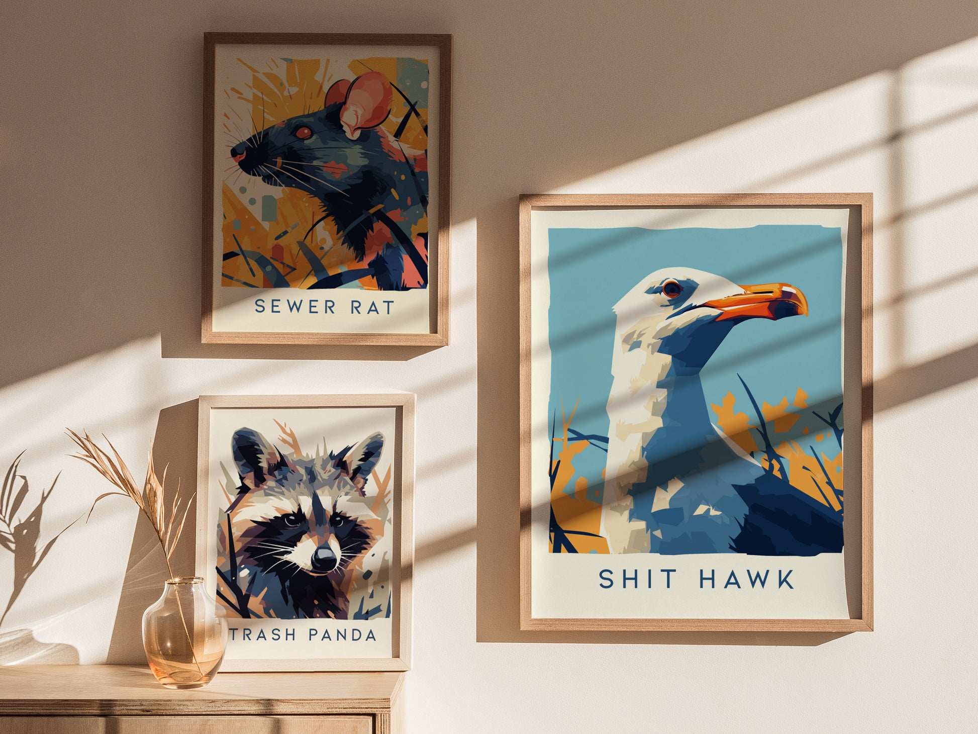 Shit Hawk Seagull Poster | Funny Beach Bird Art Gift