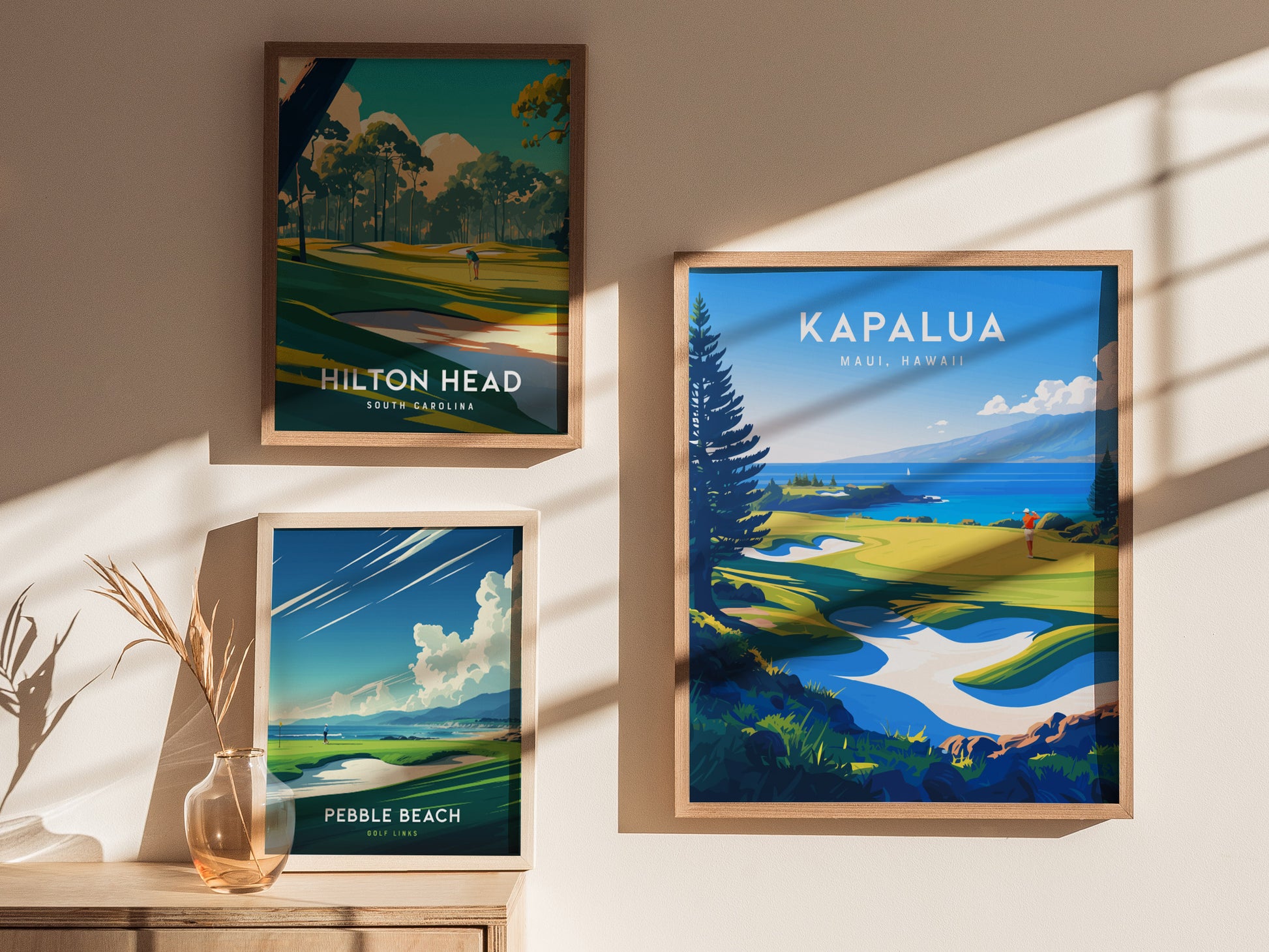 Kapalua Golf Course Poster | Maui Hawaii Coastal Fairway Wall Art