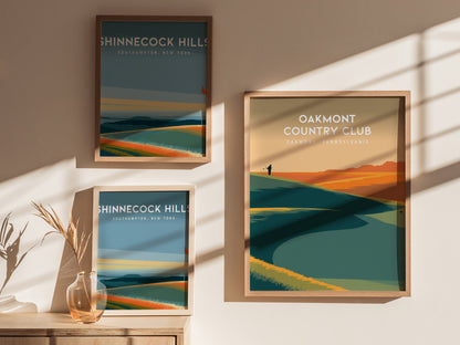 Oakmont Country Club, Oakmont, Pennsylvania Poster | Classic Links Golfer Gift Wall Art — styled in a modern interior