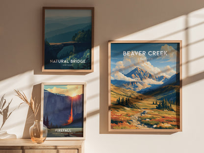 Beaver Creek, Colorado Poster | Alpine Village & Ski Mountain Wall Art — styled in a modern interior