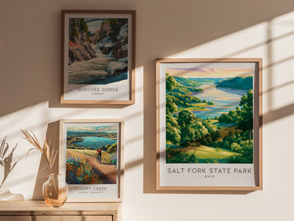 Salt Fork State Park Matte Border Poster | Ohio Destination Print Travel Wall Art — styled in a modern interior
