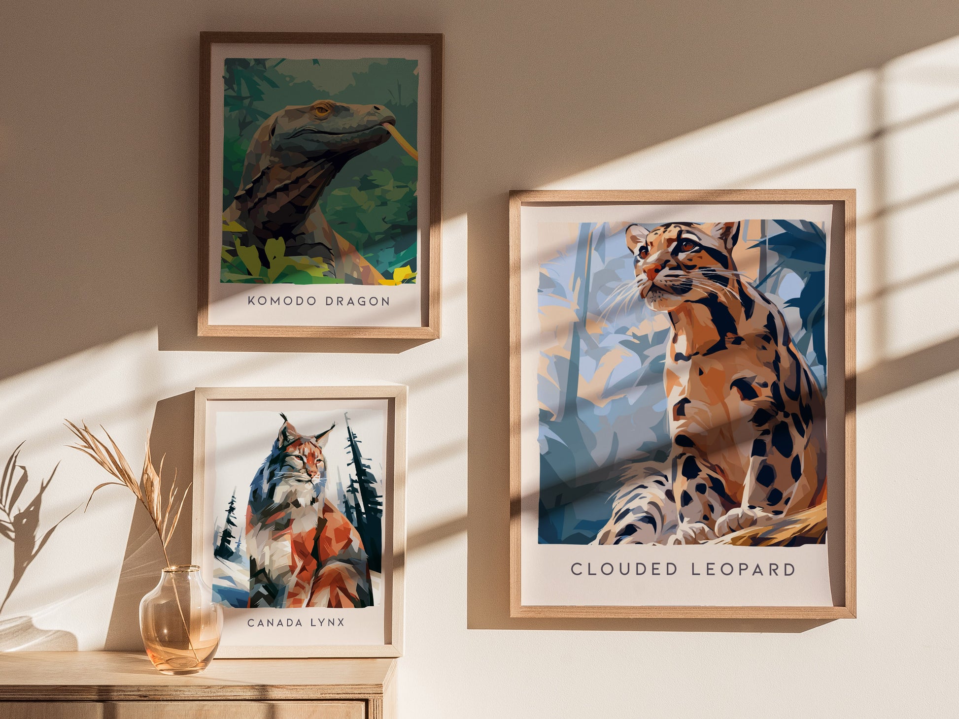 Clouded Leopard, Neofelis Nebulosa Poster | Exotic Wildlife Wall Art — styled in a modern interior