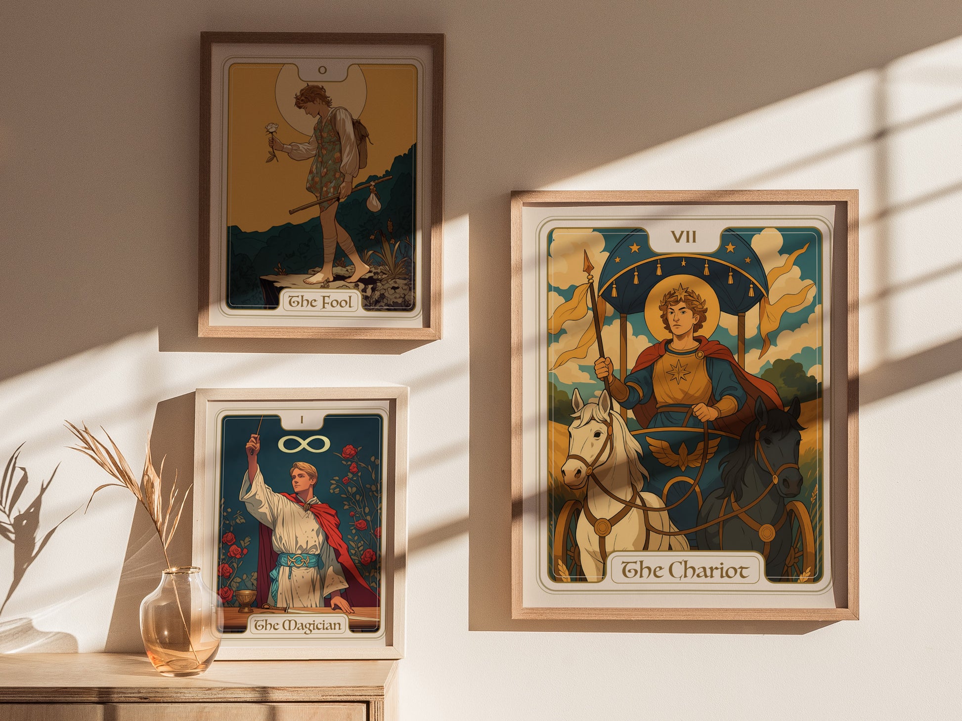 The Chariot Tarot Poster | Major Arcana Card VII | Victory Willpower Wall Art