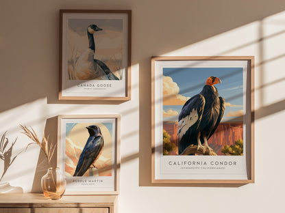 California Condor Poster | Majestic Wingspan Over Rugged Cliffs Wall Art — styled in a modern interior