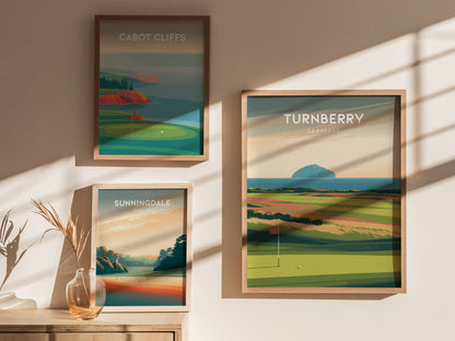 Turnberry, Scotland Poster | Links Poster & Golfer Gift Wall Art — styled in a modern interior