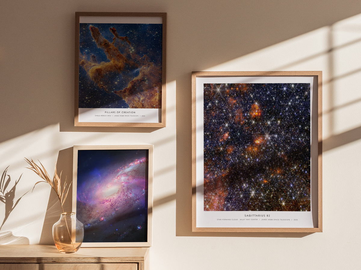 Sagittarius B2 Poster | NASA Star-forming Cloud · Milky Way Center Space Photography Wall Art — styled in a modern interior