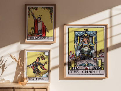 The Chariot Tarot Card Poster | Vintage Rider Waite Magick Wall Art