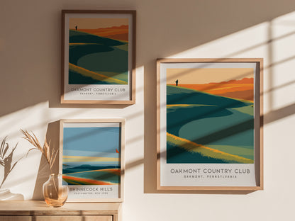 Oakmont Country Club Matte Border Poster | Oakmont, Pennsylvania Golf Course Print Wall Art — styled in a modern interior