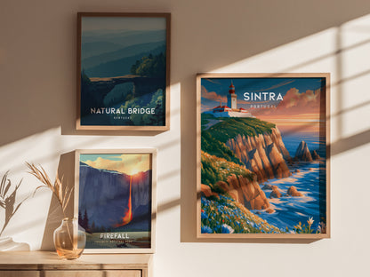 Sintra, Portugal Poster | Enchanted Palace & Misty Hills Wall Art — styled in a modern interior