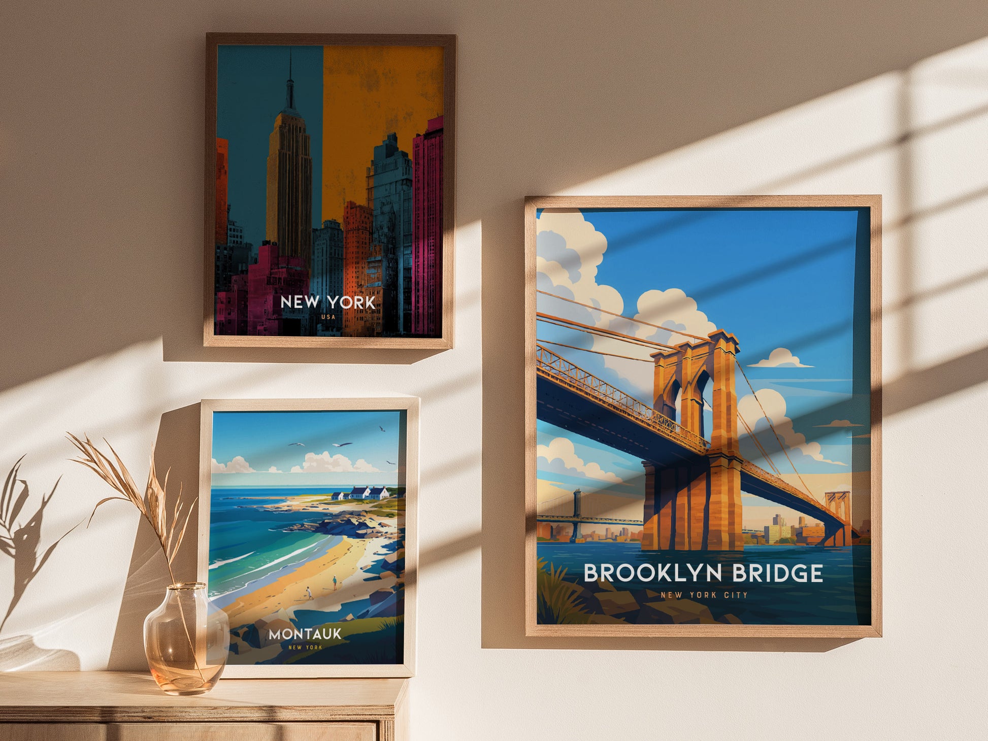 Brooklyn Bridge NYC Poster | Iconic New York Wall Art | Framed or Unframed