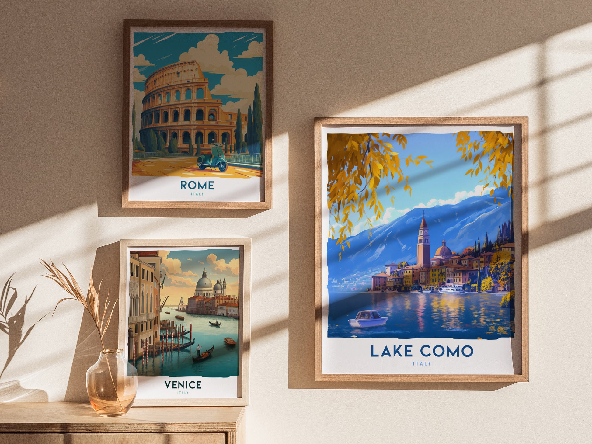 Lake Como Poster | Italy Alpine Lake Travel Wall Art