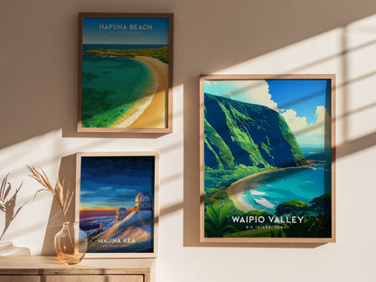 Waipio Valley Poster | Big Island Hawaii Art Valley of Kings Lookout