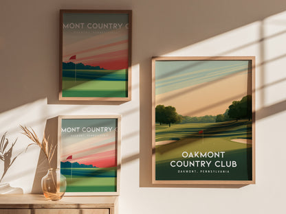 Oakmont Country Club, Oakmont, Pennsylvania Poster | Classic Links Golfer Gift Wall Art — styled in a modern interior