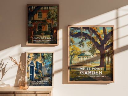 White Point Garden Charleston Poster | The Battery SC Southern Wall Art