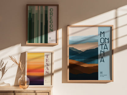 Montana Minimalist Poster | Big Sky State Wall Art