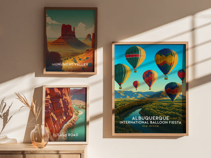 Albuquerque Balloon Fiesta Poster | New Mexico Festival Wall Art | Framed or Unframed