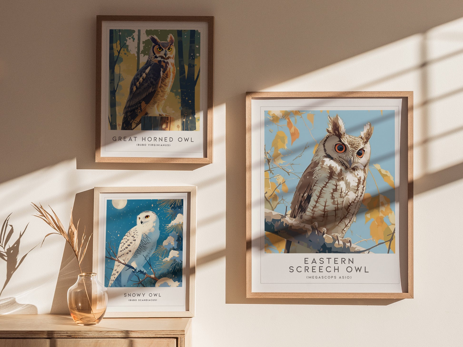 Eastern Screech Owl Poster | Bird Lover Audubon Print Wall Art | Framed or Unframed