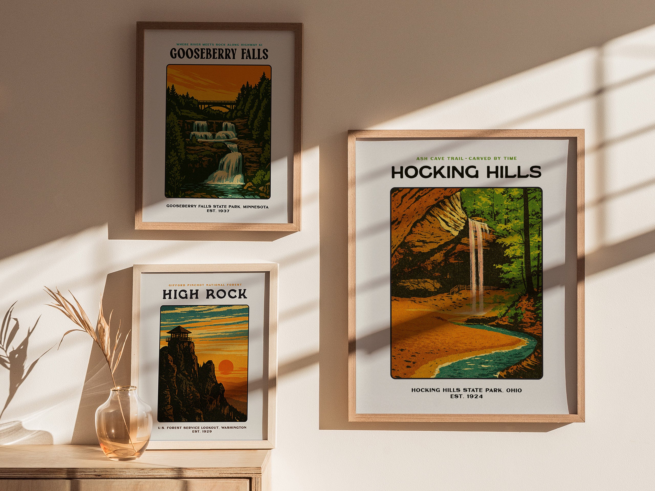Hocking Hills Poster | Ash Cave Ohio State Park Wall Art | Swell